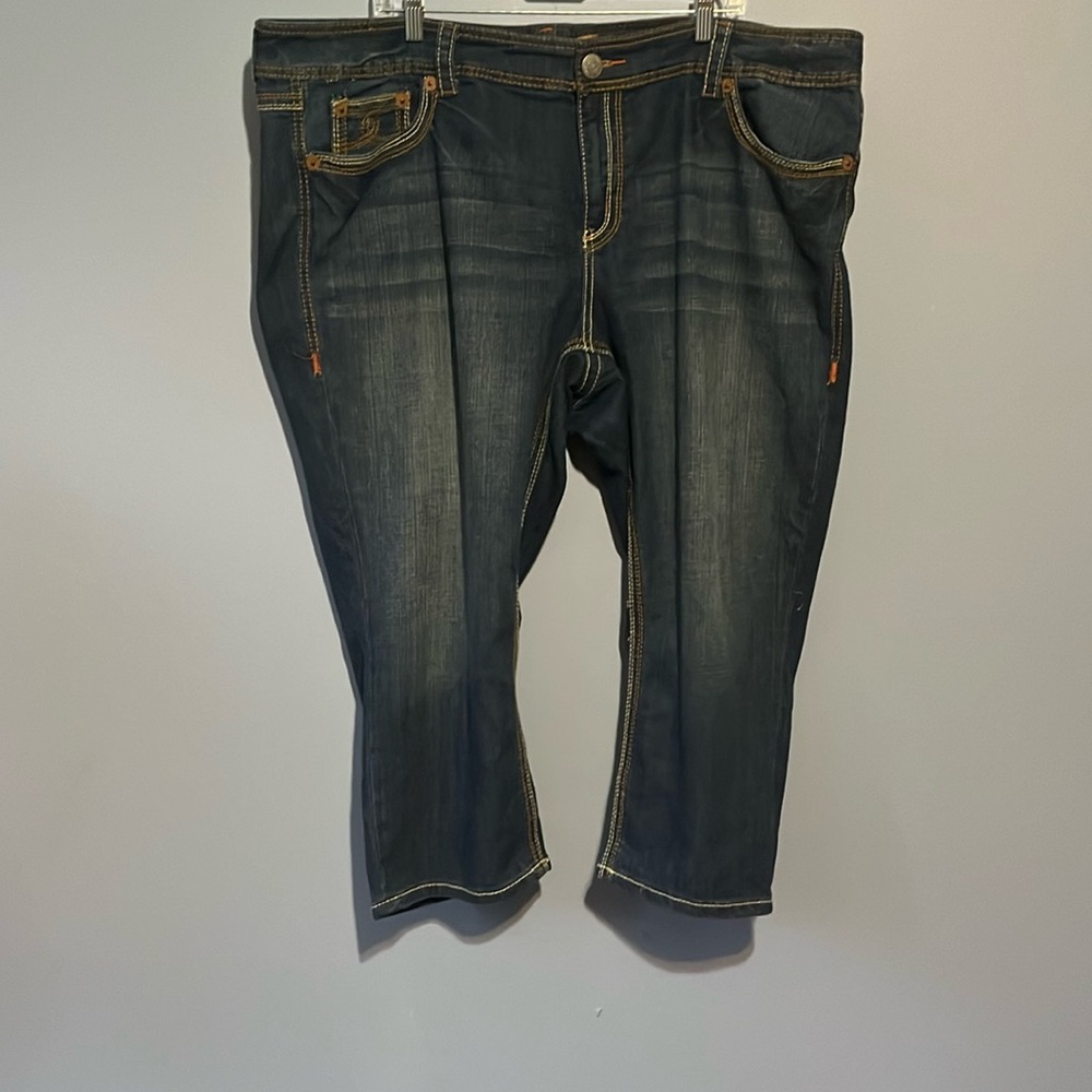 Seven7 Dark Wash Denim Ankle Crop Jeans